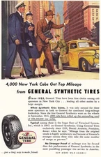 1944 General Tire: New York Cabs, Military Vintage Print Ad