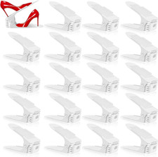 Shoe Slots Organizer - 20 Pack Shoe Stackers, 50 Space Savers, 4 Levels Adjusta