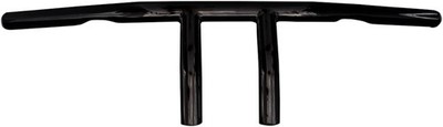Emgo 1'' Steel T-Bar Harley Chopper Handlebars Dimpled Drag 8'' Rise Gloss Black