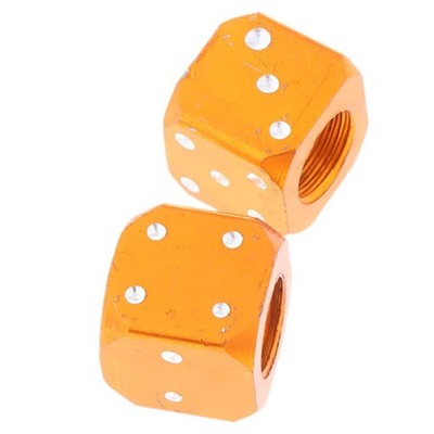 2 Stück orange Würfel Reifen/Rad Luftschaft Ventilkappen für
