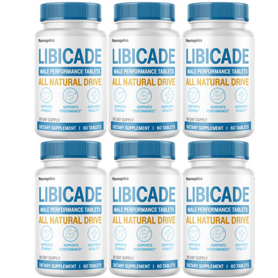 Libicade Male Performance Formula Tablets, (6 Bottles) Official Vitality Support