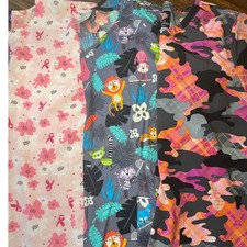 Scrub Tops XL Dickies Scrubstar Zoe Chloe Pink Floral Animal Camo Bundle of 3
