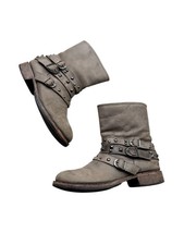 Vintage Leather Boots With Belted Women's Size 38