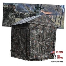 Deluxe Heavy Duty Steel Hunting Ground Blind, Semi Permanent 360 See Through