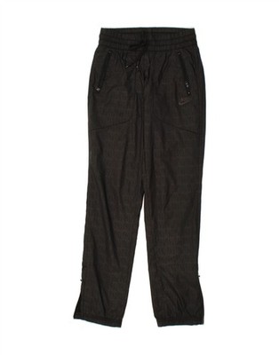 NIKE Womens Graphic Tracksuit Trousers UK 6/8 XS Black YS19
