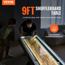 9ft LED Shuffleboard Table 2-in-1 Shuffleboar...