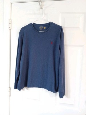 Polo Ralph Lauren T Shirt Men s Size Large Blue Long Sleeve Red Pony Casual