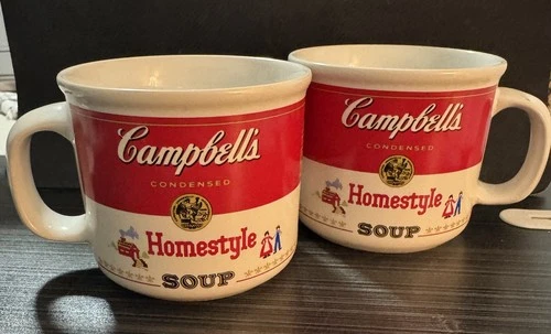 Lot of 2 Vintage 1989 Campbell's Homestyle Soup Mugs Cups Westwood International