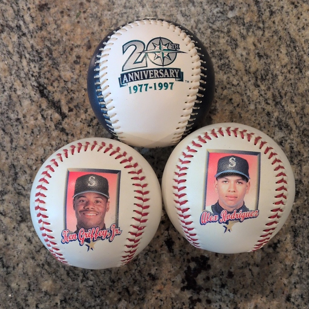 1997 Seattle Mariners 4-Ball Lot:20th Anniversary + Griffey & A