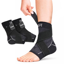 Caspe 2X Ankle Support Brace Compression Sleeve Socks Elastic Foot Pain Relief