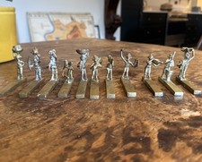 Vintage Brass Knife Rests X 11 African Figure French? Barn Find Quirky Unusual