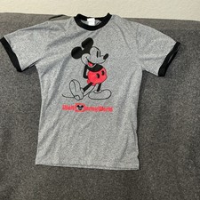 Walt Disney World heather gray Mickey Mouse ringer t-shirt Small