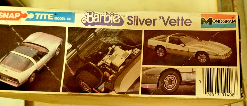 Винтажный 1983 Mattel Barbie Серебряный Corvette автомобиля с коробкой полный - Изображение 2 из 2
