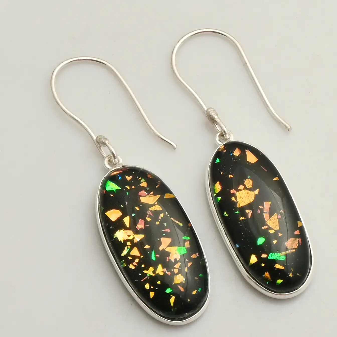 Doublet Opal Gemstone Handmade Drop Dangle Earrings Jewelry Gift 1.8