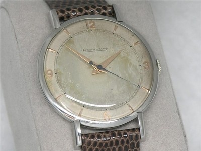VINTAGE 36MM JAEGER LeCOULTRE STAINLESS STEEL MANUAL P478 WRIST WATCH, SERVICED!