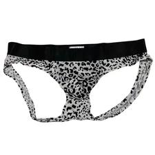 Jockmail Backless Leopard Brief White Size L (30-32) JM318 NWT