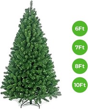 Artificial Christmas Tree 7 ft, 8ft, 10ft Full & Bushy with Metal Stand