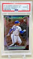 2019 Panini Chronicles Obsidian Vladimir Guerrero Jr. Purple Rookie 52/99 PSA 10