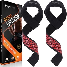 Grip Lifting Straps for Anti-Slip Weightlifting and Strength Training, Premiu...