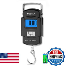 MEIYA Fish Scale 110lb/50kg Digital Fishing Scale with Backlit LCD, Portable Han