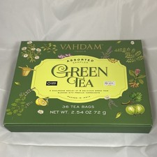 Vahdam Assorted Sampler Green Tea 36 Bags Mint Lemon Ginger Chamomile Citrus