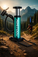 Mini Bike Pump Portable Floor Air Pump for Tire Inflation – Dual Valve + Adapter