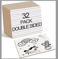 Set Of 32 Double Sided Single Lined Dry Erase Boards New Open Box 9x12