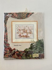 Vintage Lanarte Family Tree Cross Stitch Embr...