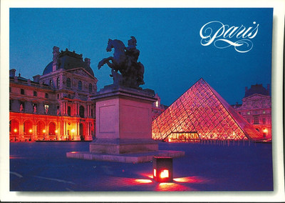 France - Frankreich - Paris -Musée de Louvre - Pyramide - at night