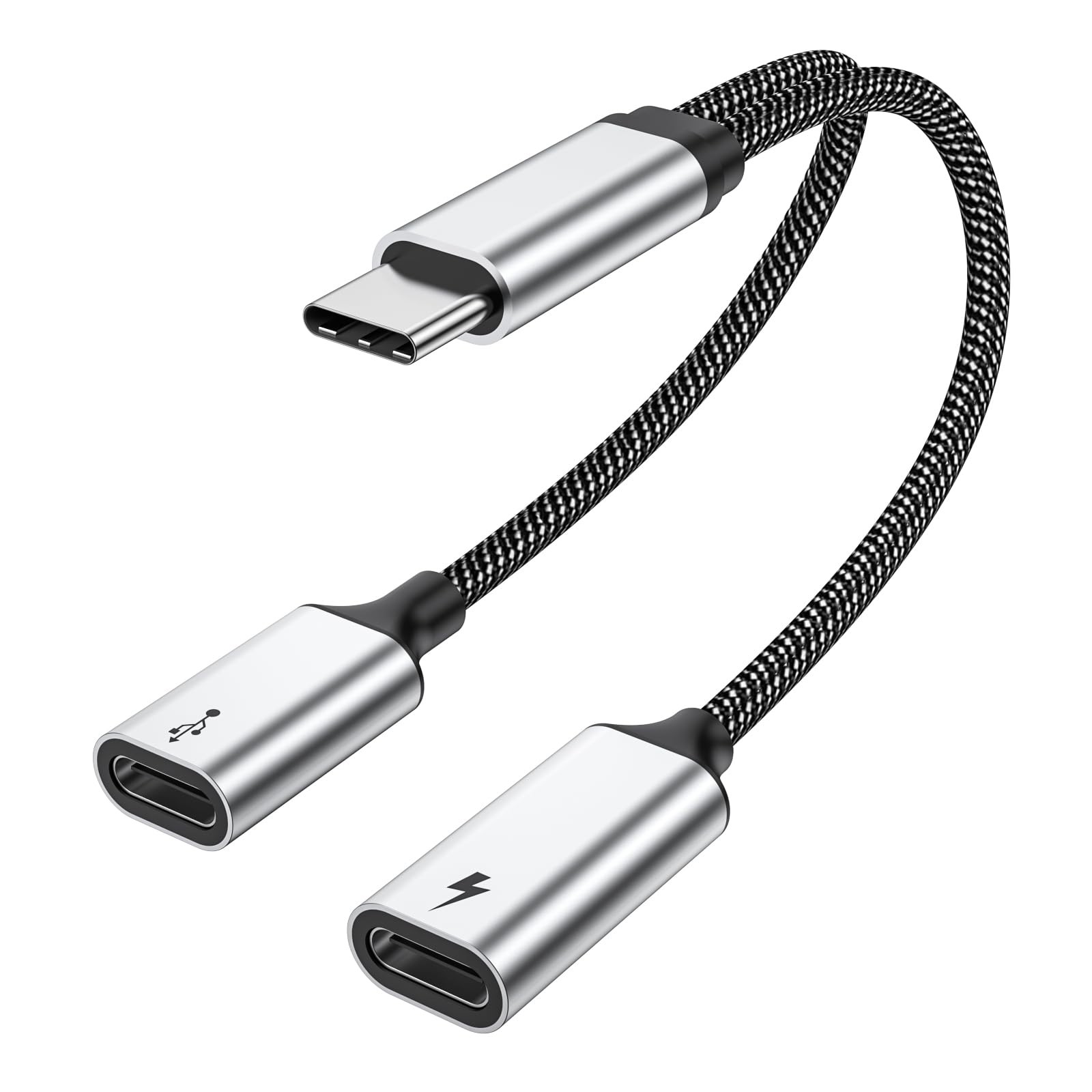 MOGOOD 60W USB C Splitter Cable, Fast Charging Type C Splitte 1pack, Black