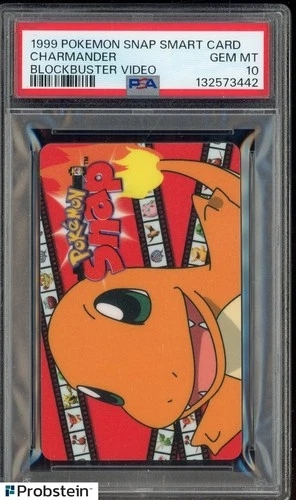 1999 Pokemon Snap Smart Blockbuster Video Charmander PSA 10 GEM MINT