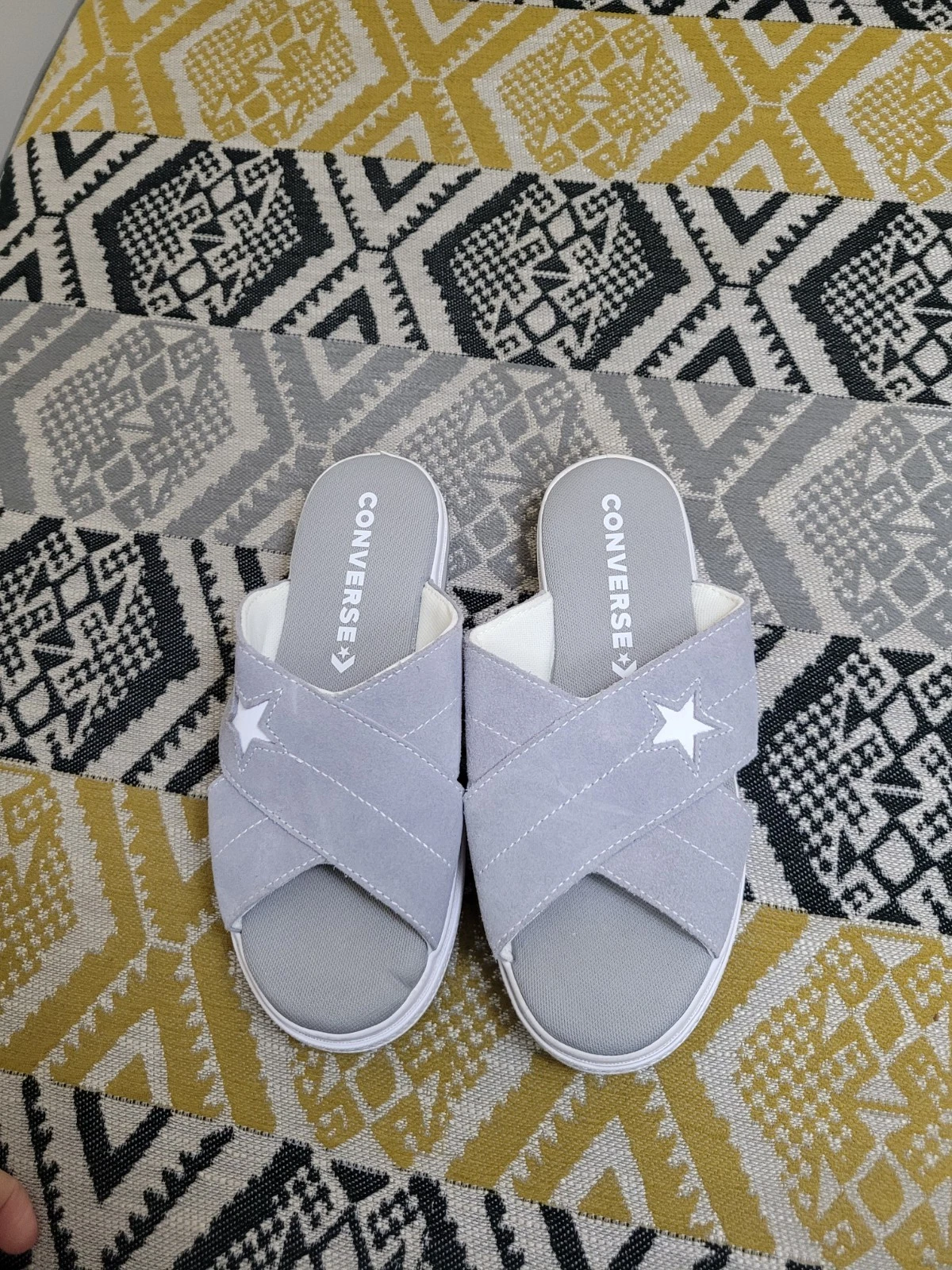 Sandali donna Converse One Star platform slides usati in ottime condizioni taglia 4 EU 37 grigio e bianco