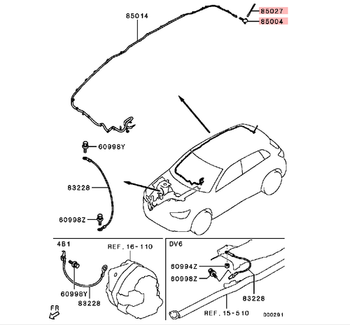 Antenna Rod And Base for Mitsubishi OUTLANDER GF8W 2.4 - Picture 4 of 8