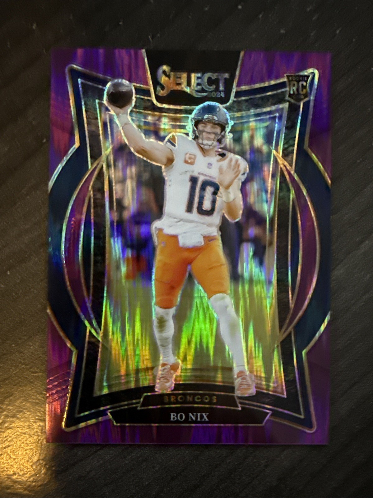 BO NIX 2024 Select Purple Shock Concourse Prizm /360 Rookie SP Broncos RC