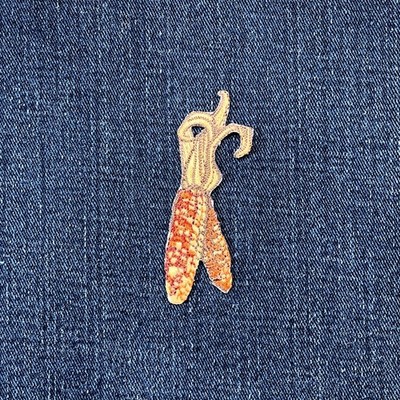 Indian Corn Applique Patch - Embroidered Maize Food & Thanksgiving Badge Iron On