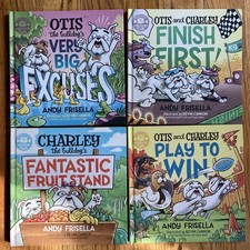 4 Otis and Charley Hardworking Tails Kids Books Andy Frisella BULLDOG Lot Cannon