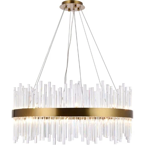 Elegant Lighting Dallas 18-Light Crystal & Metal Chandelier in Gold - Picture 1 of 9