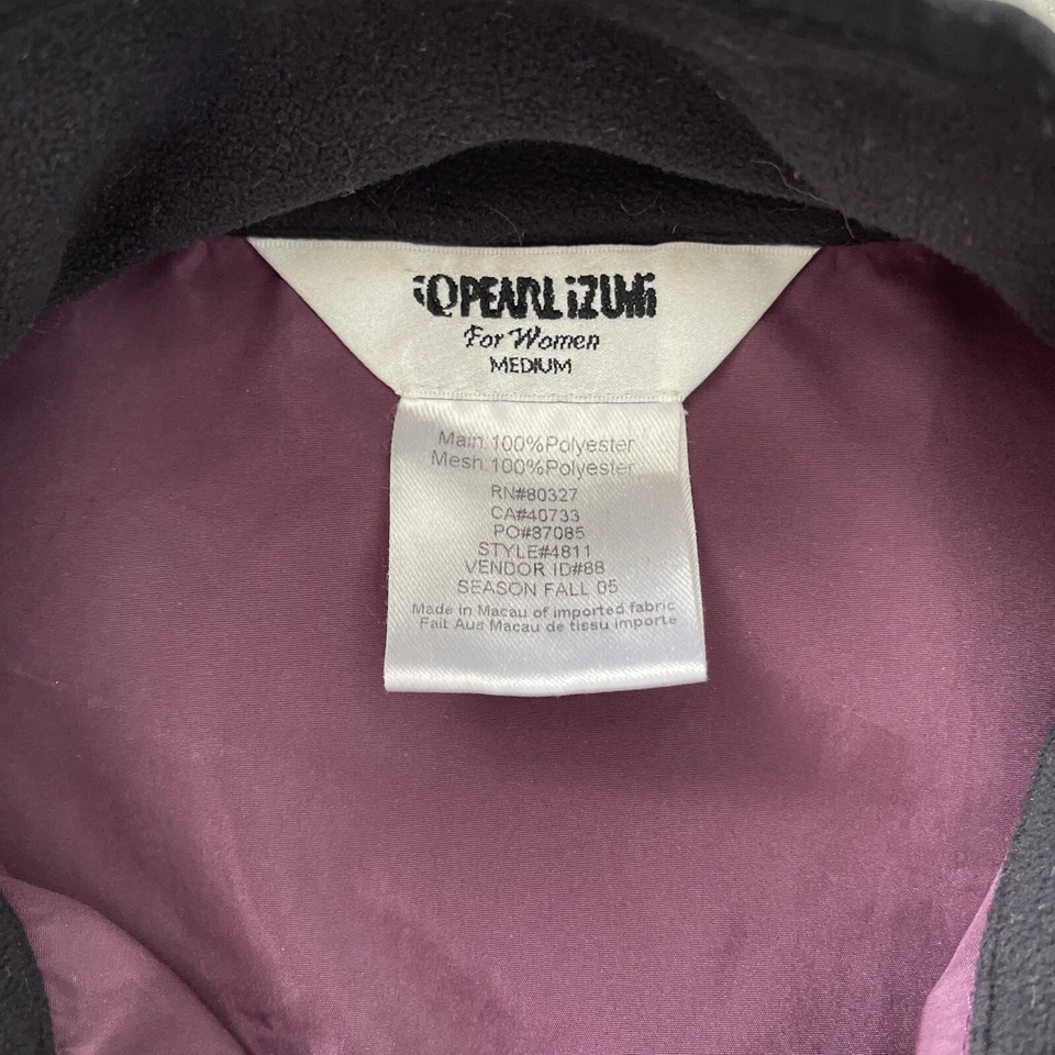 Chaleco de Ciclismo PEARL IZUMI Púrpura Para Mujer Talla Mediana Malla Espalda Cremallera Completa Borgoña Foto 3 de 4