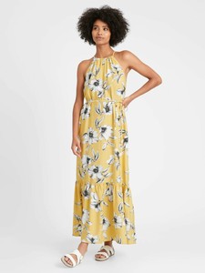 banana republic yellow floral dress