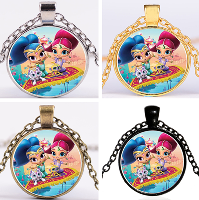 Shimmer and Shine Girl Necklace Party Favors Glass
