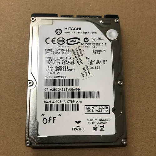 HDD Festplatte 2.5" Ersatzteile faulty HP Hitachi HTS541680J9SA00 80 GB SATA