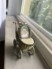 Rare Vintage Jay Strongwater  “Heidi” Pram Picture frame 