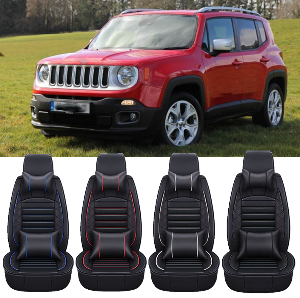 For Jeep Renegade Car Seat Covers 2/5-Seater Front Rear Full Set PU Leather