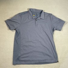 Eddie Bauer Travex Polo Shirt Mens Size Large Blue Short Sleeve Lightweight Mesh