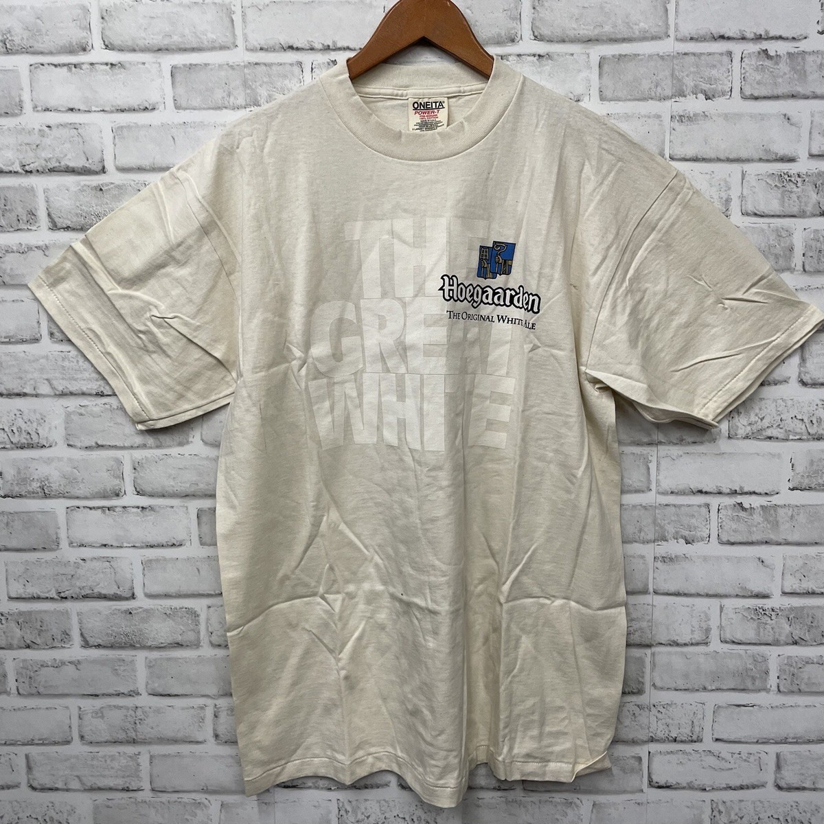 NWOT VTG Oneita Hoegaarden White Ale Graphic Tee Mens Size XL USA