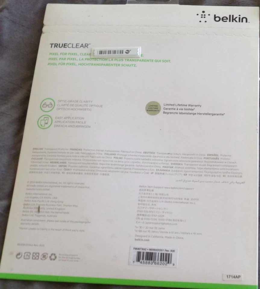 Belkin TrueClear Transparent Screen Protection - BRAND NEW - Galaxy Tab 4  10.1 - Image 3 of 3