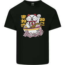 Ramen Lucky Cat Mens Light Cotton T-Shirt