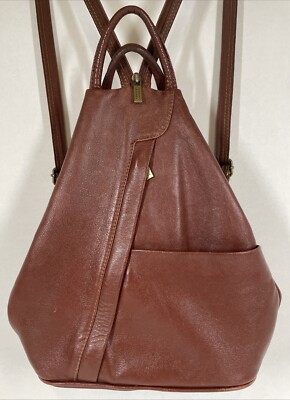 Tuscany Genuine Leather Backpack Purse Handbag Firenze Convertible Brown Italy