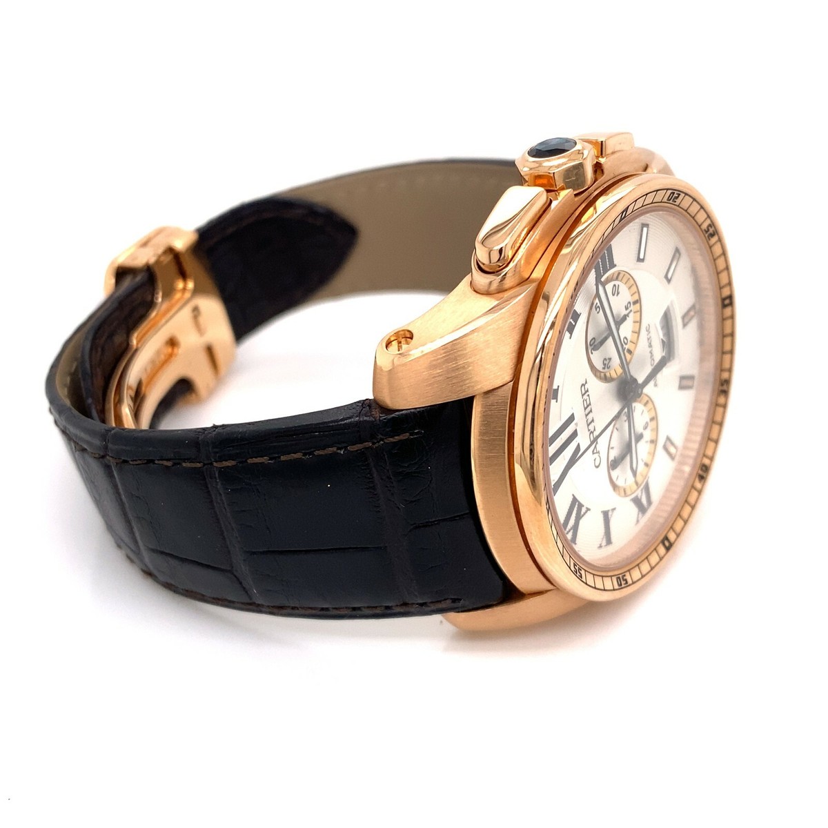 Cartier Calibre de Cartier Chronograph 18k Rose Gold Men's Watch