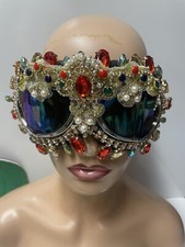 Festival Rhinestone Fashion Glasses Goggles Perfect for Burning Man Cosplay